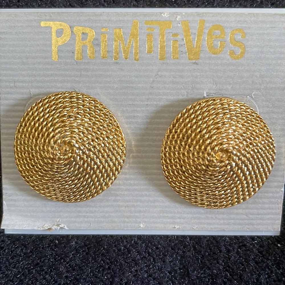 Primitives gold earrings